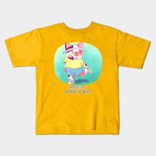 Retro Exercise Cat Pun - Property of Cathletic Department Kids T-Shirt